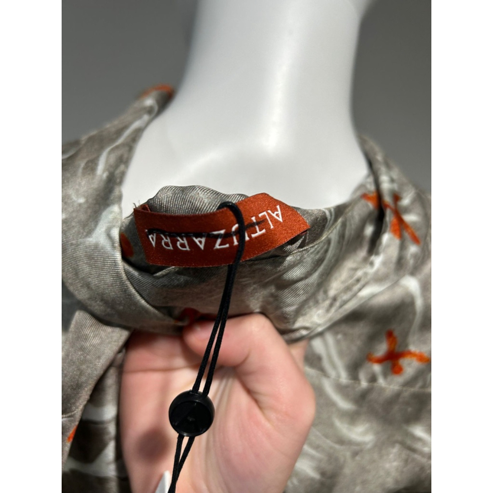 Altuzarra Kierra Gray and Orange Printed Midi Dress Size 10 (42) *** no belt - Picture 12 of 13